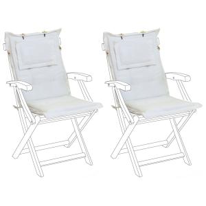 Conjunto de 2 cojines para silla de jardín blanco crema