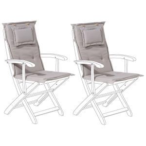 Conjunto de 2 cojines para silla de jardín gris pardo