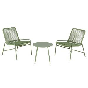 Conjunto de 2 sillas de exterior de resina reciclada y mesa…
