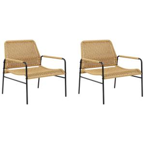 Conjunto de 2 sillas de jardín natural