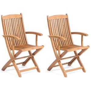 Conjunto de 2 sillas de madera de acacia