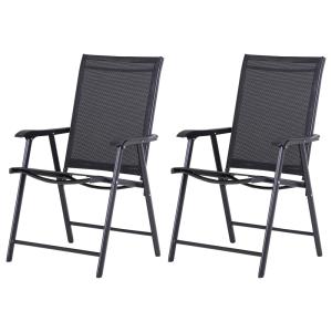 Conjunto de 2 sillas plegables 58x64x94 cm negro