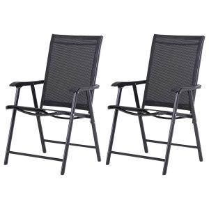 Conjunto de 2 sillas plegables color negro 58 x 64 x 94 cm