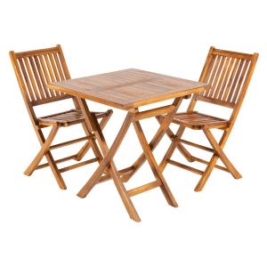 Conjunto de 2 sillas plegables y una mesa cuadrada de jardí…