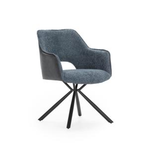Conjunto de 2 sillones con patas de metal negro 48x49 h80 cm