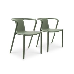 Conjunto de 2 sillones de jardín apilables polipropileno