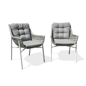 Conjunto de 2 sillones de jardín - blanco