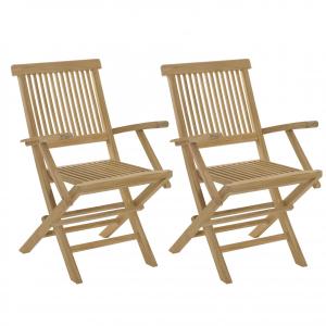 Conjunto de 2 sillones de jardín de madera de teca