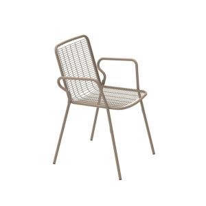 Conjunto de 2 sillones de jardín de metal beige 54x60 cm 84…