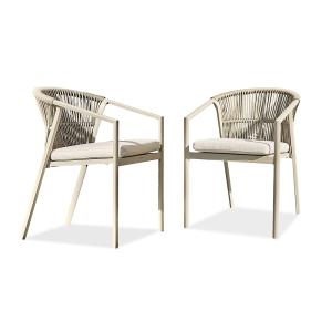 Conjunto de 2 sillones de jardín - greige