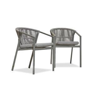 Conjunto de 2 sillones de jardín - gris antracita