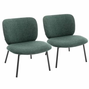 Conjunto de 2 sillones relax y tela verde oscuro