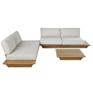 Conjunto de 2 sofás de exterior de 2 plazas de madera de ac…