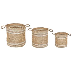 Conjunto de 3 cestas de yute natural beige