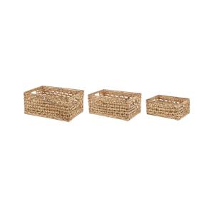 Conjunto de 3 cestas mimbre natural