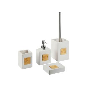 Conjunto de 4 accesorios de baño cerámica beige