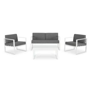 Conjunto de 4 plazas 1 sofá, 2 butacas y una mesa aluminio…