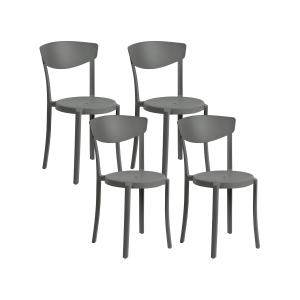 Conjunto de 4 sillas de comedor gris oscuro