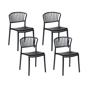 Conjunto de 4 sillas de comedor negro