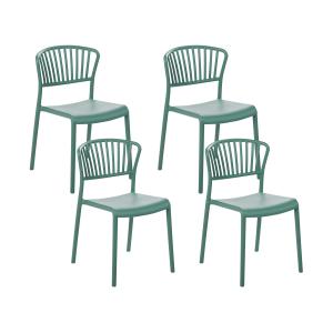 Conjunto de 4 sillas de comedor verde menta