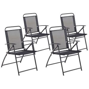 Conjunto de 4 sillas de jardín de metal negro
