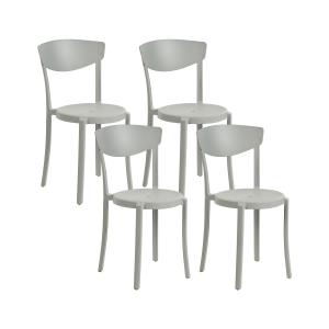 Conjunto de 4 sillas de jardín gris claro