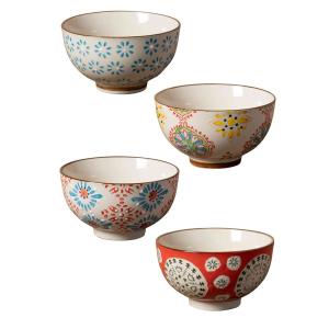 Conjunto de 4 tazones de cerámica bohemios