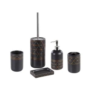 Conjunto de 5 accesorios de baño cerámica negro
