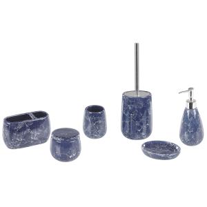 Conjunto de 6 accesorios de baño cerámica azul