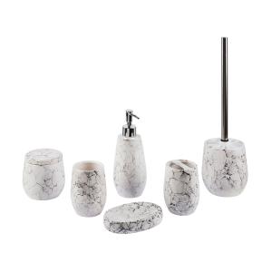Conjunto de 6 accesorios de baño cerámica blanco