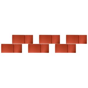 Conjunto de 6 cojines de jardín  50 x 71 cm Rojo