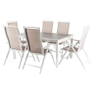 Conjunto de 6 sillones  y mesa extensible de jardín 160-210…