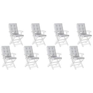Conjunto de 8 cojines de respaldo asiento  Gris jaspeado