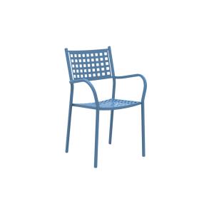 Conjunto de 8 sillones de metal azul con reposabrazos 53x53…