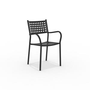 Conjunto de 8 sillones de metal negro con reposabrazos 53x5…