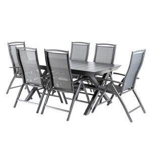 Conjunto de 8 sillones y mesa extensible de exterior 170-24…