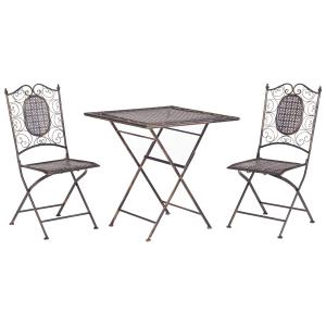 Conjunto de balcón plegable metal negro