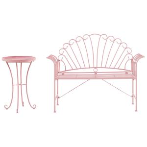 Conjunto de balcón rosa metal