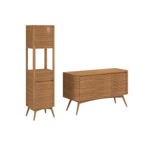 Conjunto de baño de madera de teca 140 cm