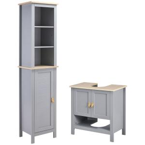 Conjunto de baño gris 39 x 30 x 168 cm