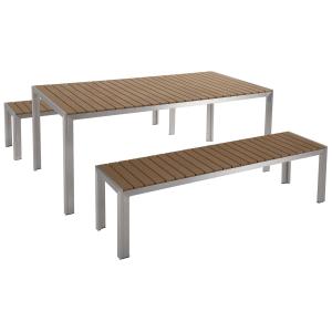 Conjunto de comedor 4 - 6 personas en madera plástica mader…