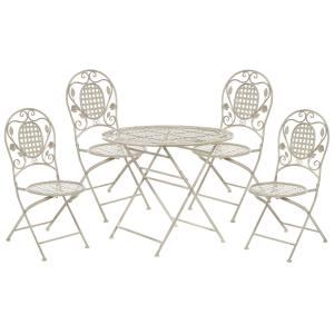 Conjunto de comedor 4 personas en hierro blanco