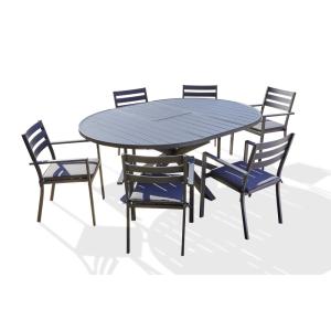 Conjunto de comedor 6 pl aluminio  con extensión mariposa