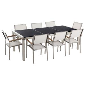 Conjunto de comedor 8 personas en granito, acero inoxidable…