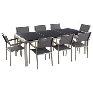 Conjunto de comedor 8 personas en granito, acero inoxidable…