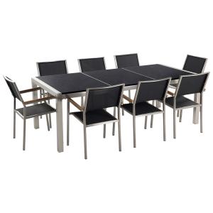 Conjunto de comedor 8 personas en granito, acero inoxidable…