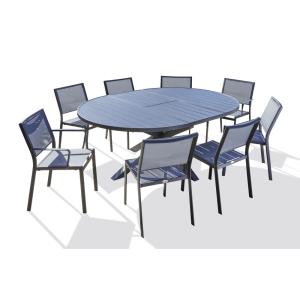 Conjunto de comedor 8 pl aluminio  con extensión mariposa