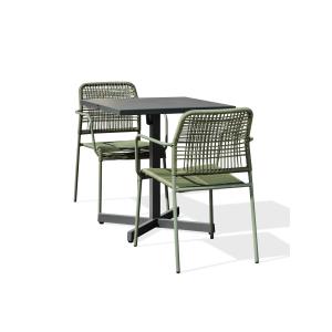 Conjunto de comedor de 2 plazas en acero gris antracita