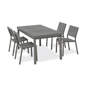 Conjunto de comedor de 4 plazas en aluminio