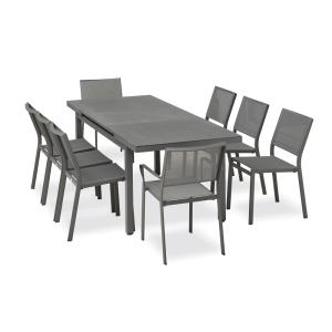 Conjunto de comedor de 8 plazas en aluminio